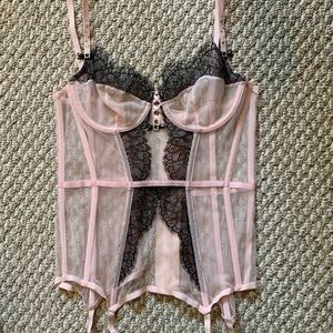 Victoria’s Secret pink and black corset